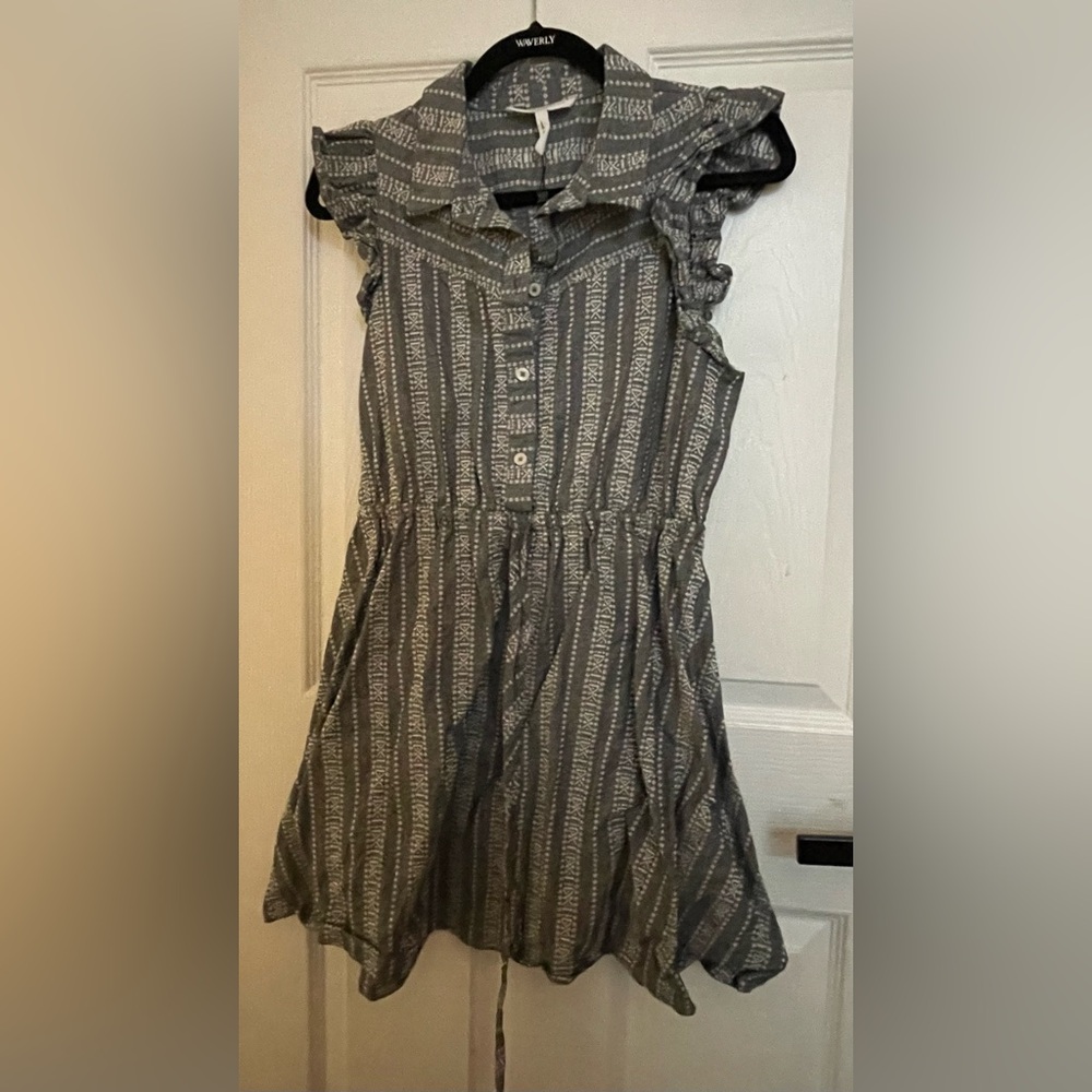 BCBGeneration Charcoal and White Striped Dress